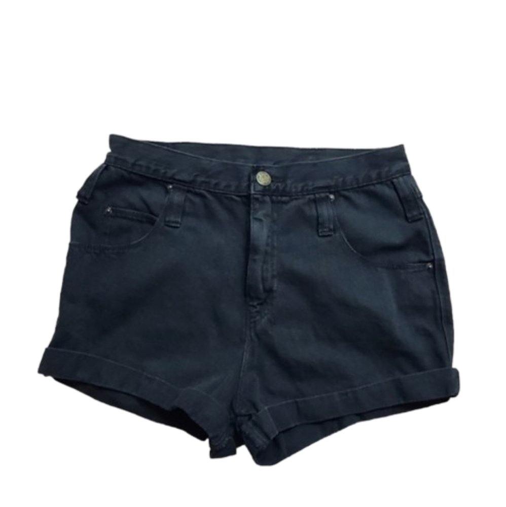 BDG UO Black Roll Hem Denim Shorts Cuffed Distressed Jeans Shorts Size 28